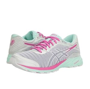 Asics Gel DynaFlyte Color (White/Pink Glow/Silver)Size 6 Women's, Running Shoe